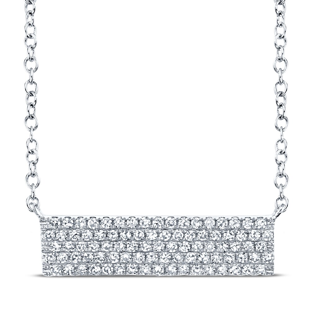 Shy Creation Diamond Bar Necklace 1/4 ct tw 14K White Gold SC55001719V4 IIlZwtHu
