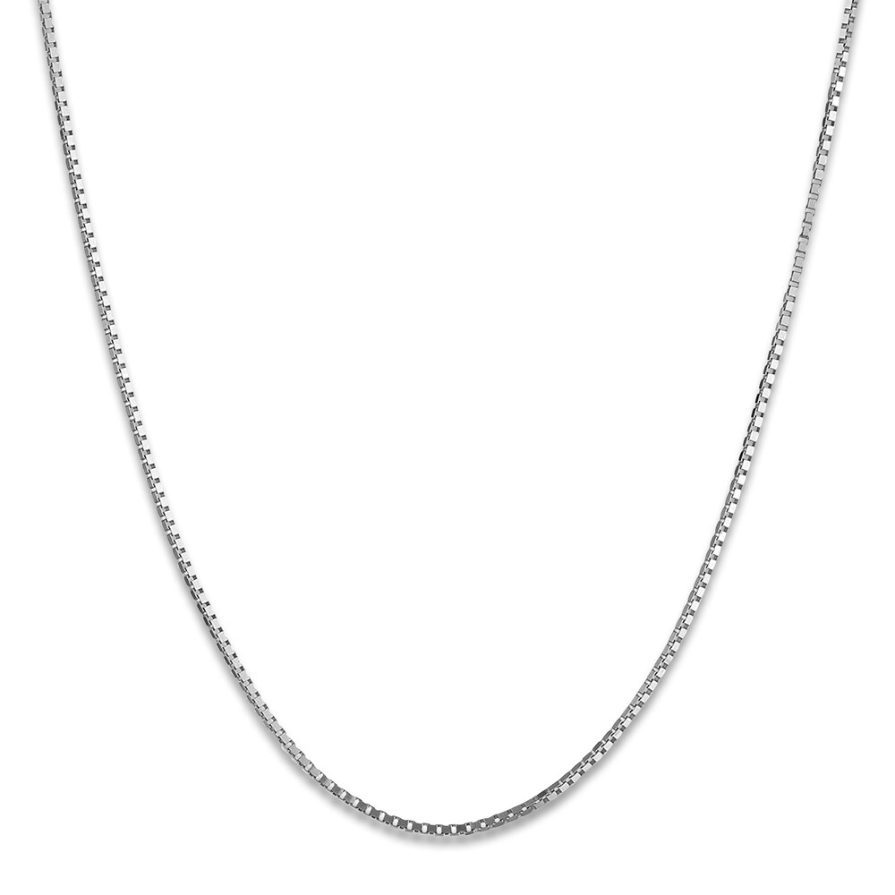 Box Chain Necklace 10K White Gold 20 Length IOB0jQwo