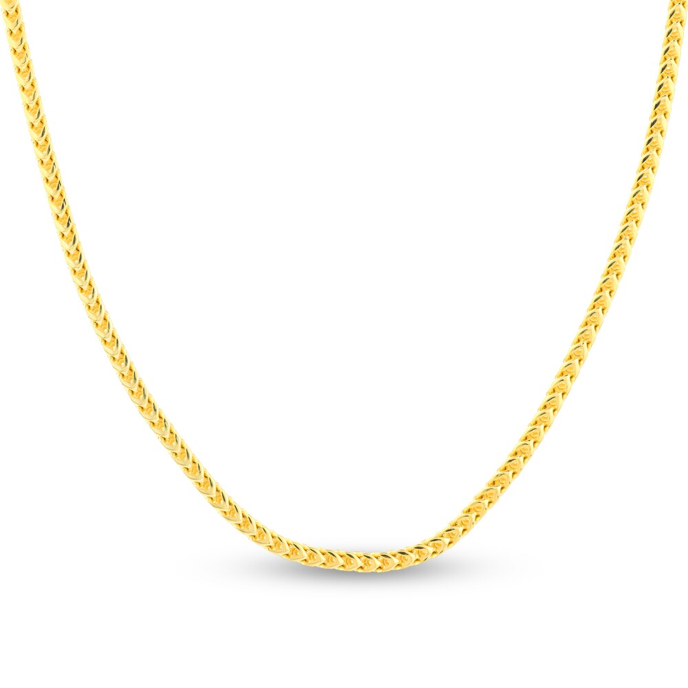 Round Franco Chain Necklace 14K Yellow Gold 22" IRKYC8HR