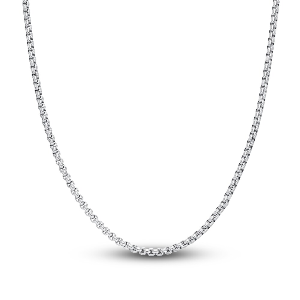Men's Box Chain Necklace Stainless Steel 24" IRru3fCE