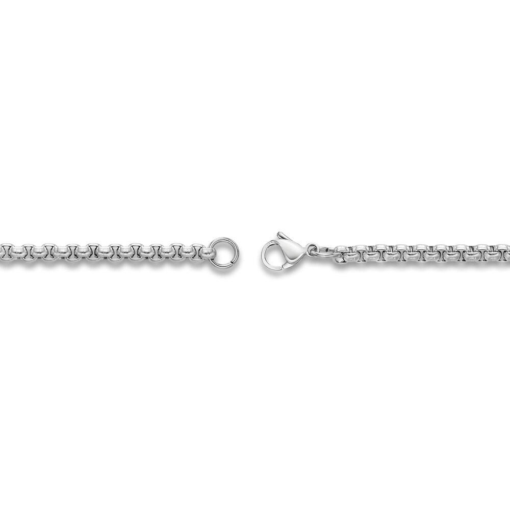 Men\'s Box Chain Necklace Stainless Steel 24\" IRru3fCE