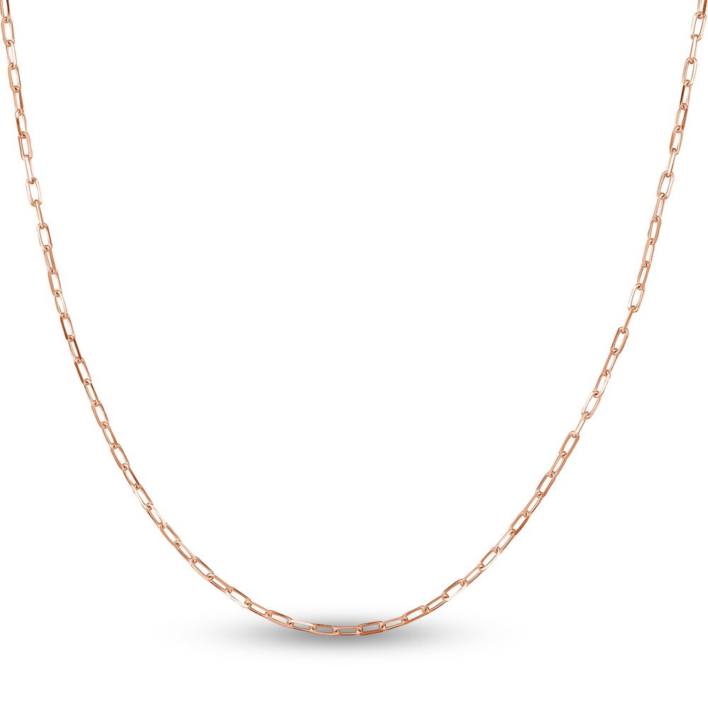 Paper Clip Chain Necklace 14K Rose Gold 20" ISkyopYV