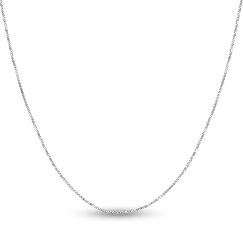 Round Wheat Chain Necklace 14K White Gold 16" IXqidwww