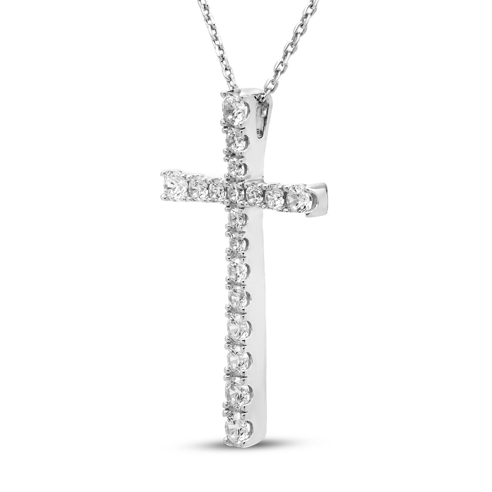 Diamond Cross Necklace 3/8 ct tw Round 10K White Gold IZ4X3GNE