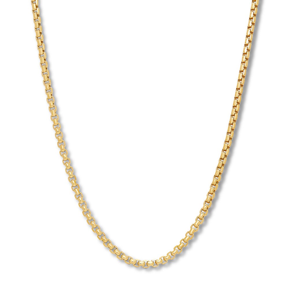 20" Box Chain Necklace 10K Yellow Gold Appx. 2.4mm Ib4K0PR4