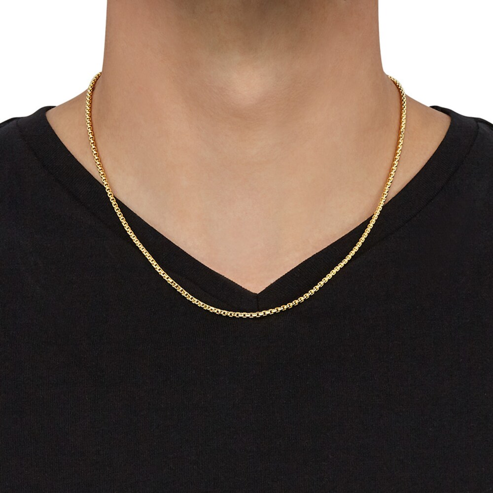 20\" Box Chain Necklace 10K Yellow Gold Appx. 2.4mm Ib4K0PR4