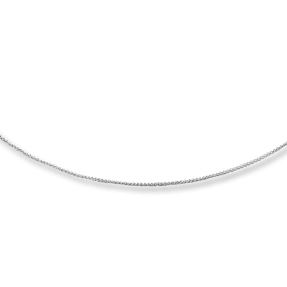 Wheat Chain 14K White Gold 24" Length Id4lf0u5