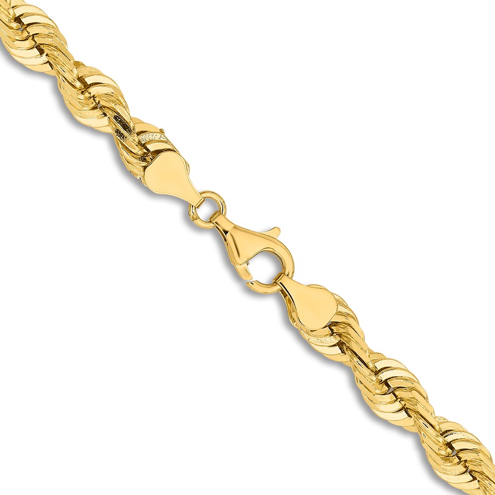 Men\'s Quad Rope Chain Necklace 14K Yellow Gold 7.0mm 24\" IeOArcPI