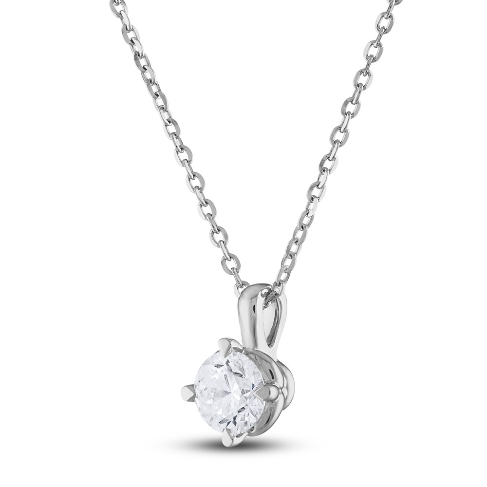 Diamond Solitaire Necklace 1/4 ct tw Round 14K White Gold (I2/I) IfkzCdtk