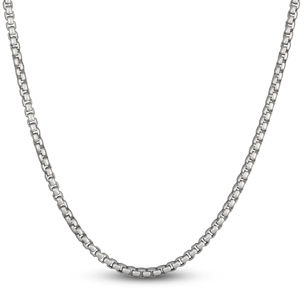 Oval Box Chain Necklace Sterling Silver 24" 5.3mm IgC5APf0