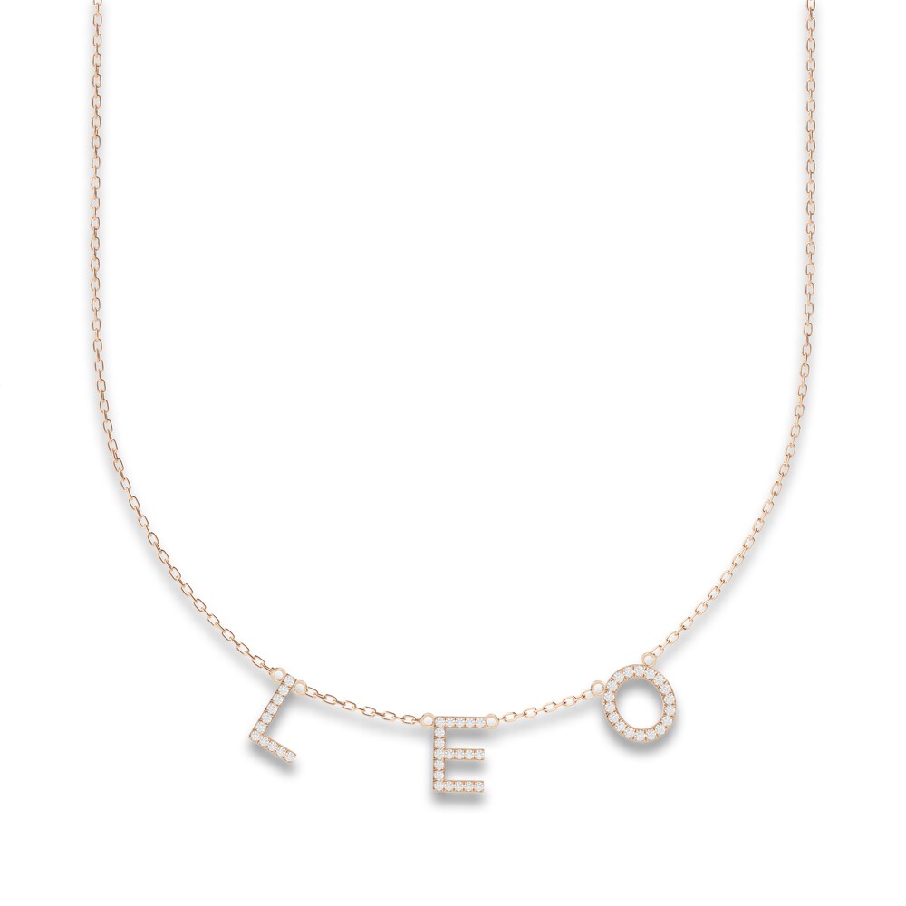 Juliette Maison Diamond Station Name Necklace 3/8 ct tw Round 10K Rose Gold IvcYHSCQ