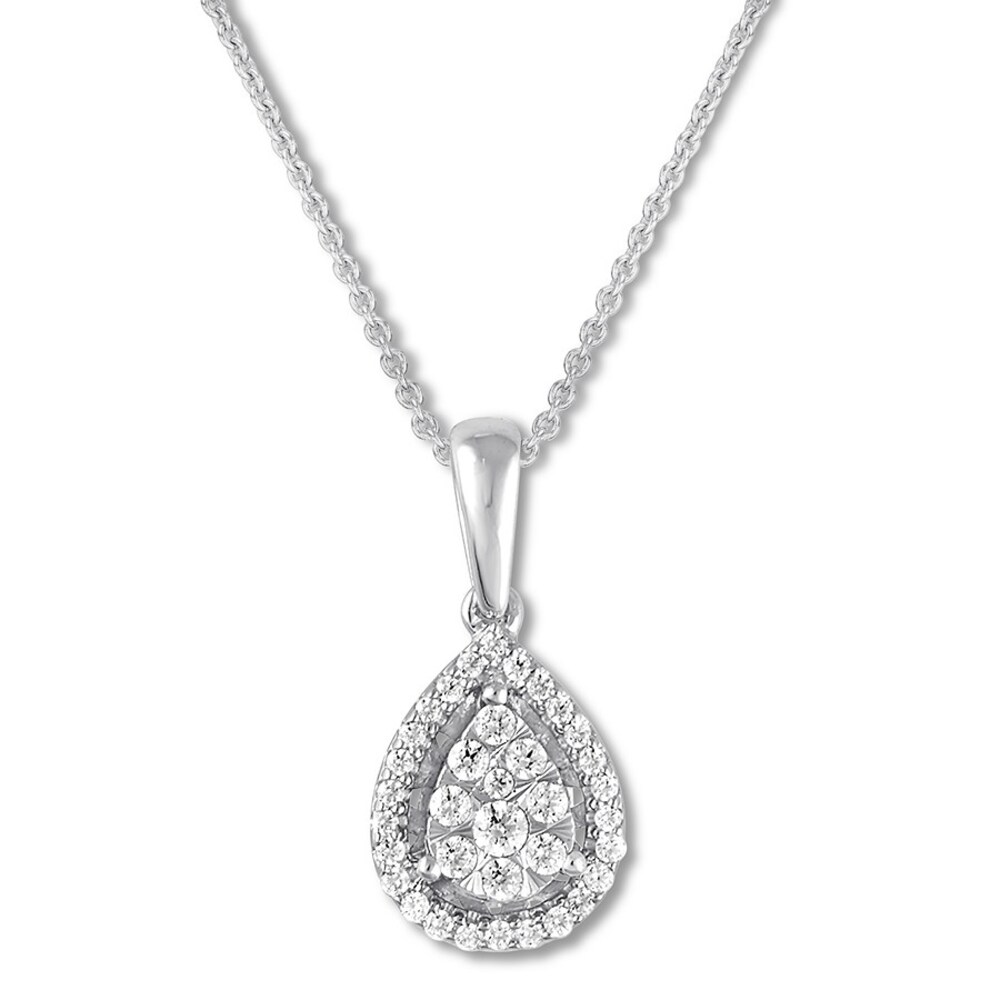Diamond Editions Necklace 1/4 carat tw 10K White Gold 18" Adj. Ivgwxhpx