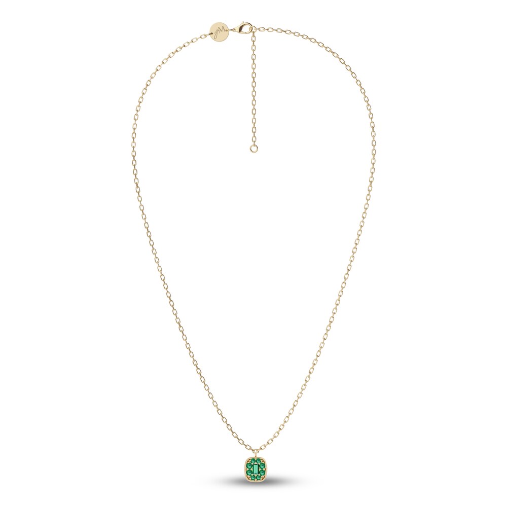 Juliette Maison Natural Emerald Pendant Necklace 10K Yellow Gold Ix4PhtCC