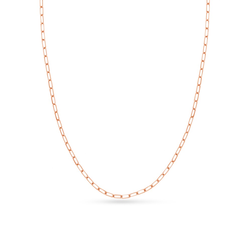 Paper Clip Chain Necklace 14K Rose Gold 18" Iyqut4BF