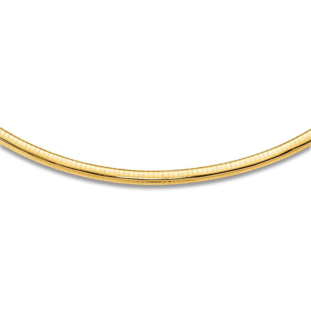 Domed Omega Necklace 14K Yellow Gold 18" 6.0mm JDSBmpcc