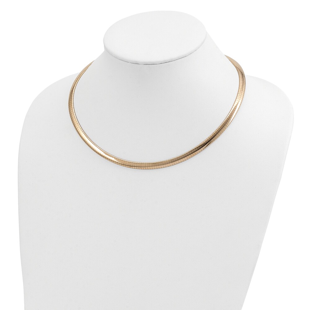 Domed Omega Necklace 14K Yellow Gold 18\" 6.0mm JDSBmpcc