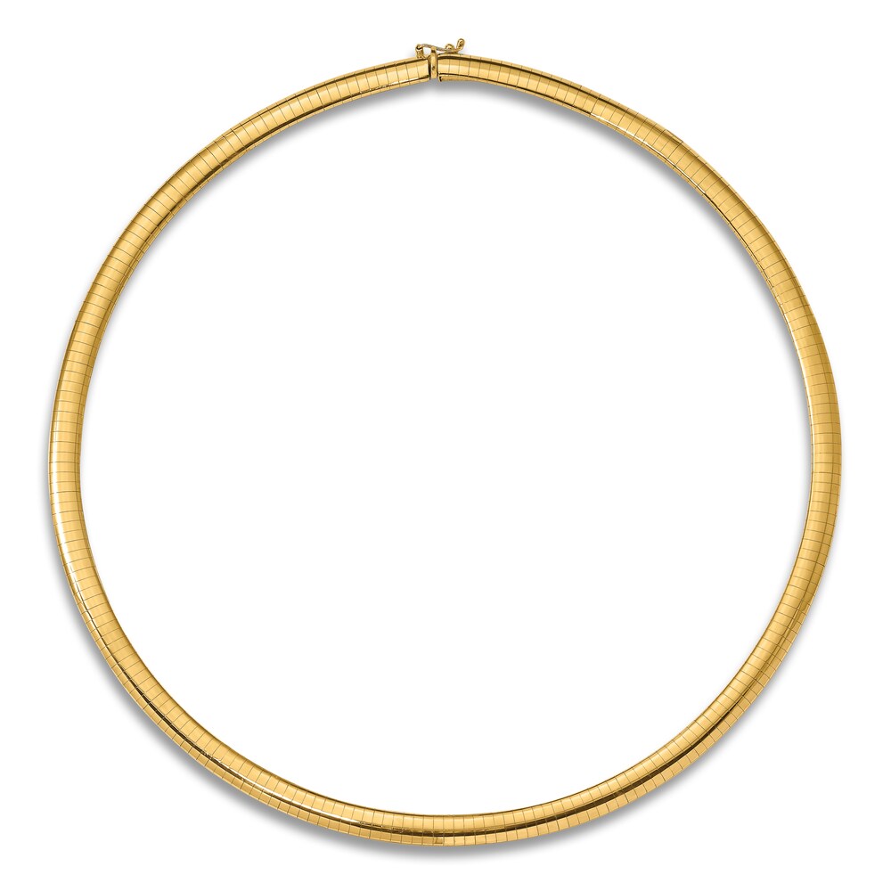 Domed Omega Necklace 14K Yellow Gold 18\" 6.0mm JDSBmpcc