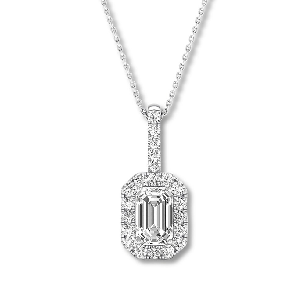 Diamond Necklace 1/2 carat tw Emerald-cut 14K White Gold JEcZvAIb