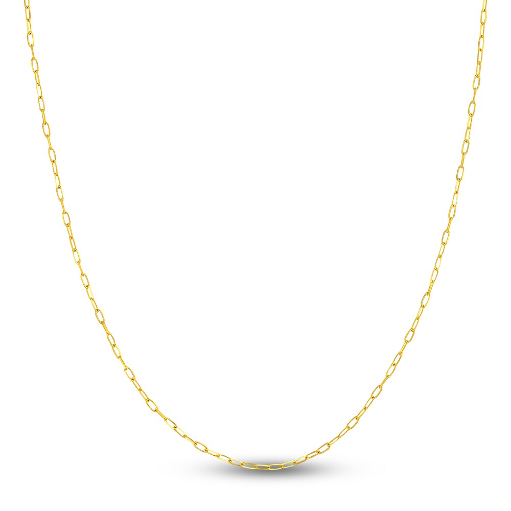 Paper Clip Chain Necklace 18K Yellow Gold 24\" 1.7mm JGM1wr9a