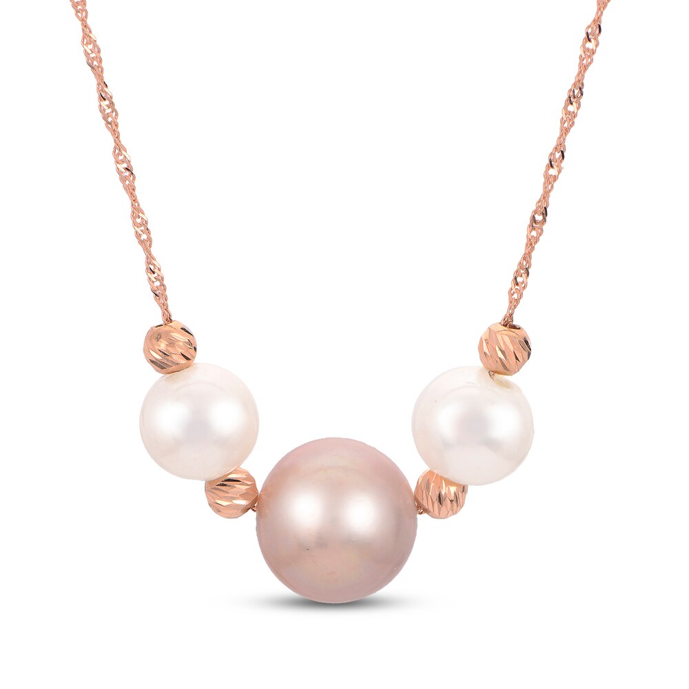 Cultured Freshwater Pearl Necklace 14K Rose Gold JI6XHMm5