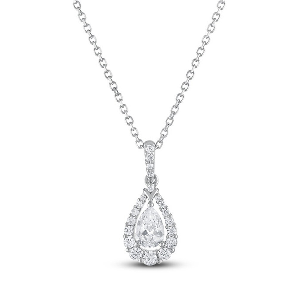 Vera Wang WISH Diamond Pendant Necklace 5/8 ct tw Round/Pear-shaped 10K White Gold JKdNSNVd
