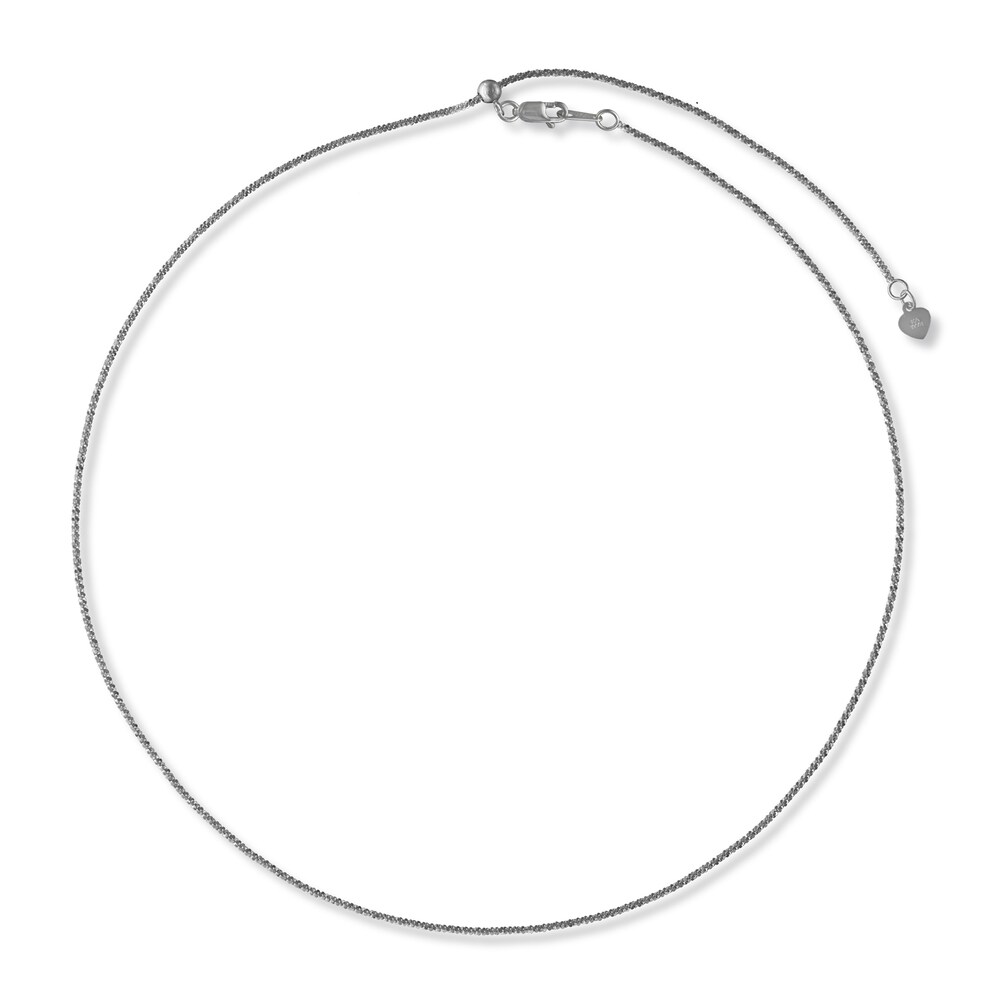 Criss Cross Chain 14K White Gold Adjustable 16"-20" Length JOh299ml