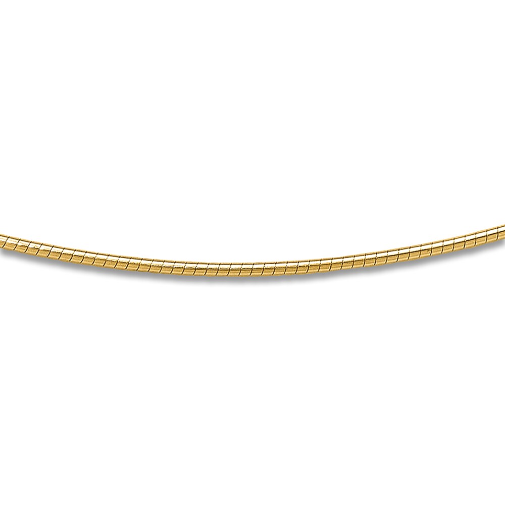 Domed Detachable Omega Necklace 14K Yellow Gold 18" 6.0mm JPbgm2dI