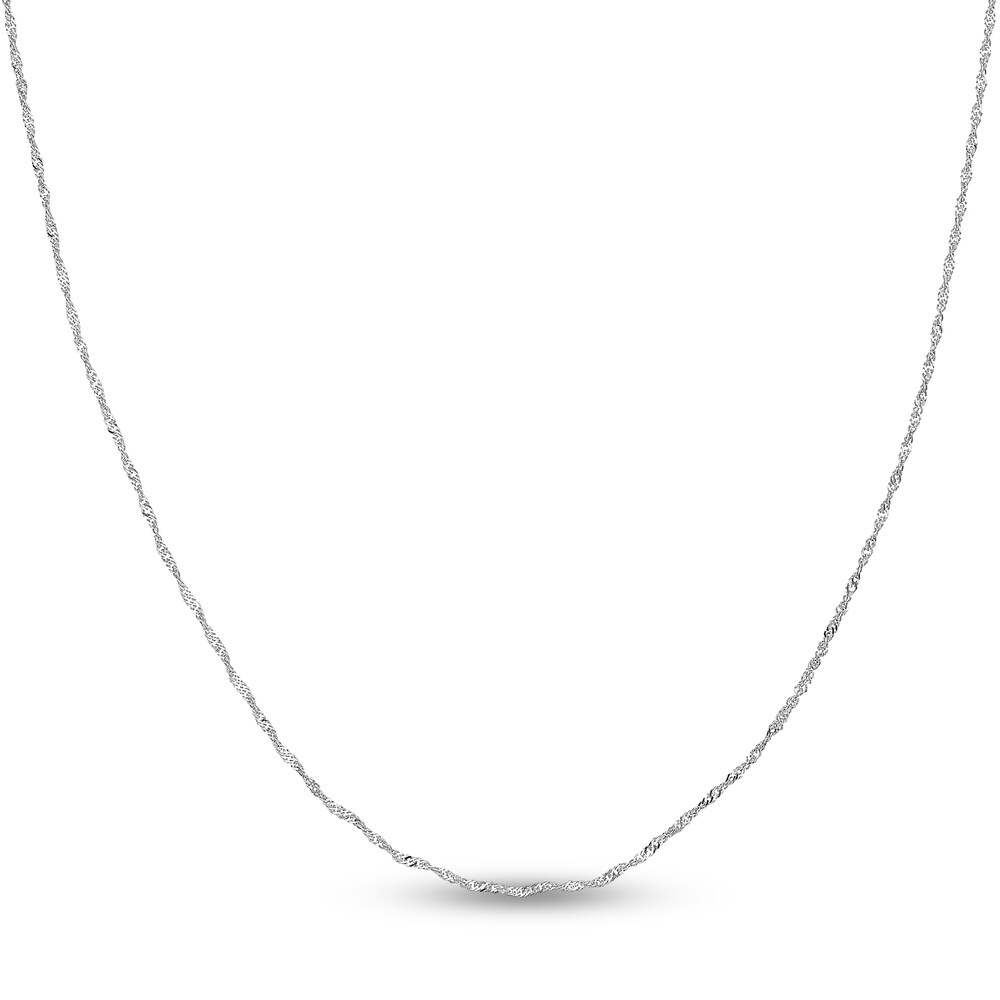 Singapore Chain Necklace 14K White Gold 16\" JRA1Xy5z