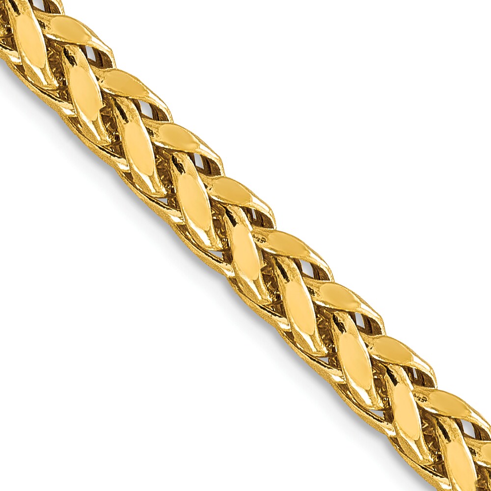 Semi Hollow Round Wheat Chain Necklace 14K Yellow Gold 24\" 5mm JS8UZzkO