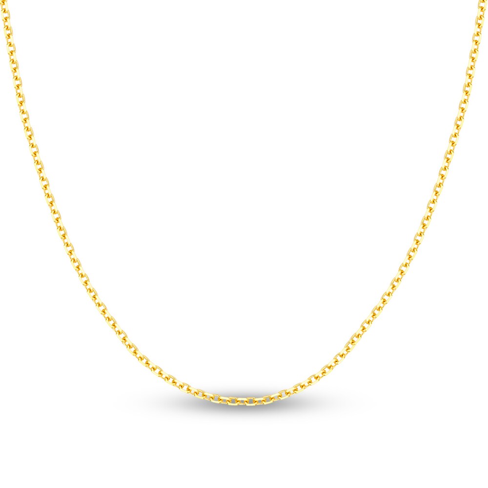 Diamond-Cut Cable Chain Necklace 14K Yellow Gold 24" Jbm5gNwc