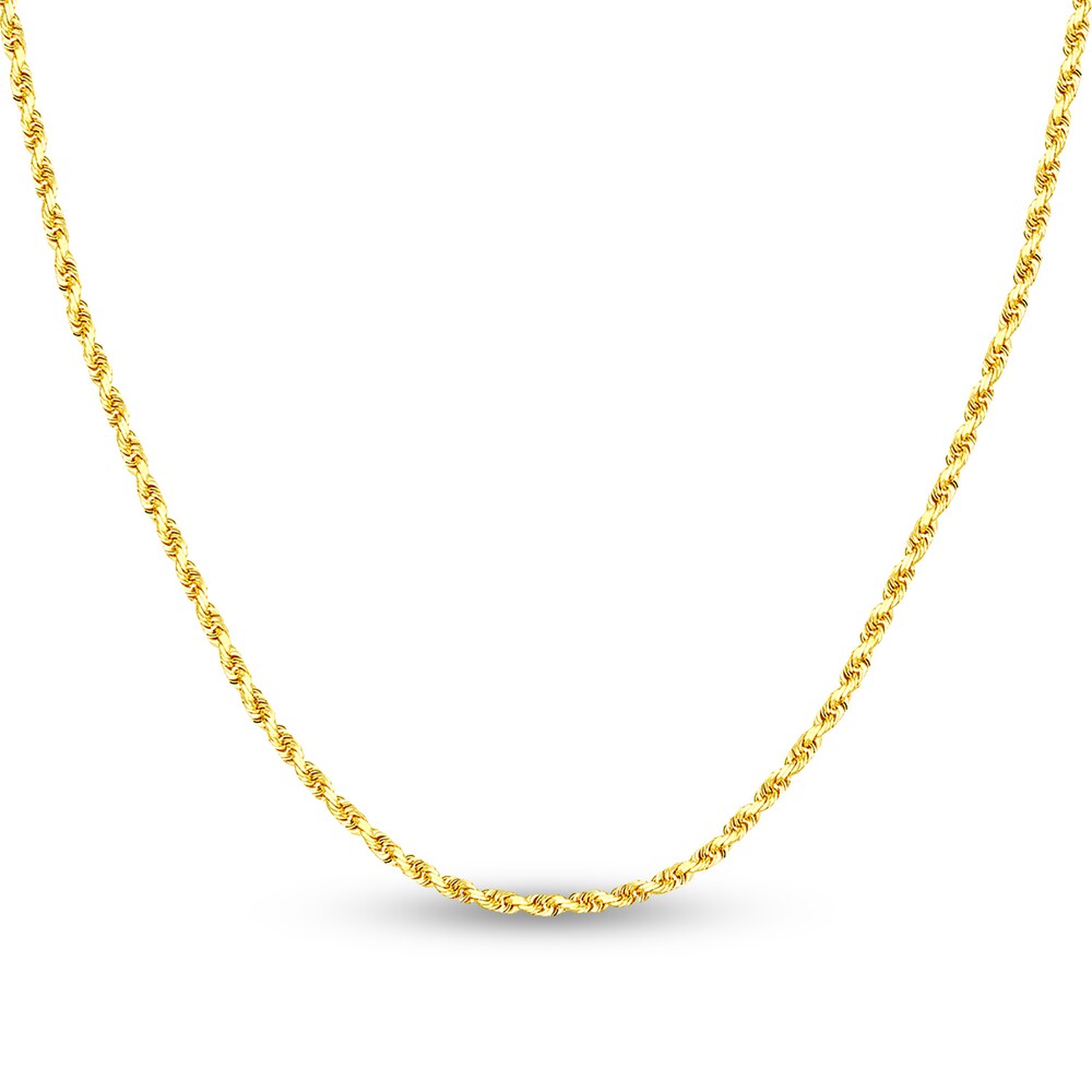 Diamond-Cut Rope Chain Necklace 14K Yellow Gold 22" Jcn5zkng