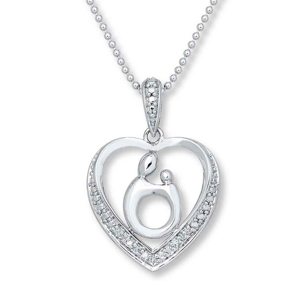 Mother & Child? Necklace 1/15 ct tw Diamonds Sterling Silver Je22Uw1n