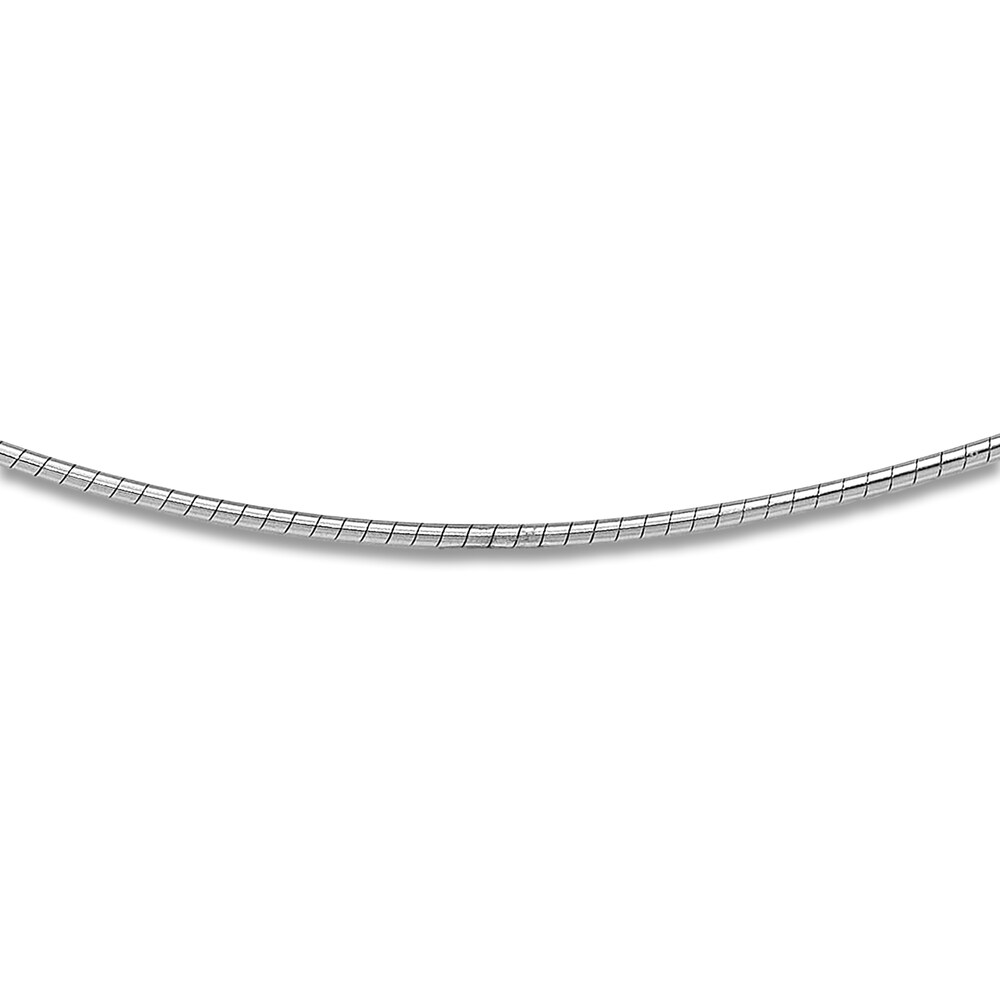 Domed Detachable Omega Necklace 14K White Gold 18" 6.0mm JfcPzAKn