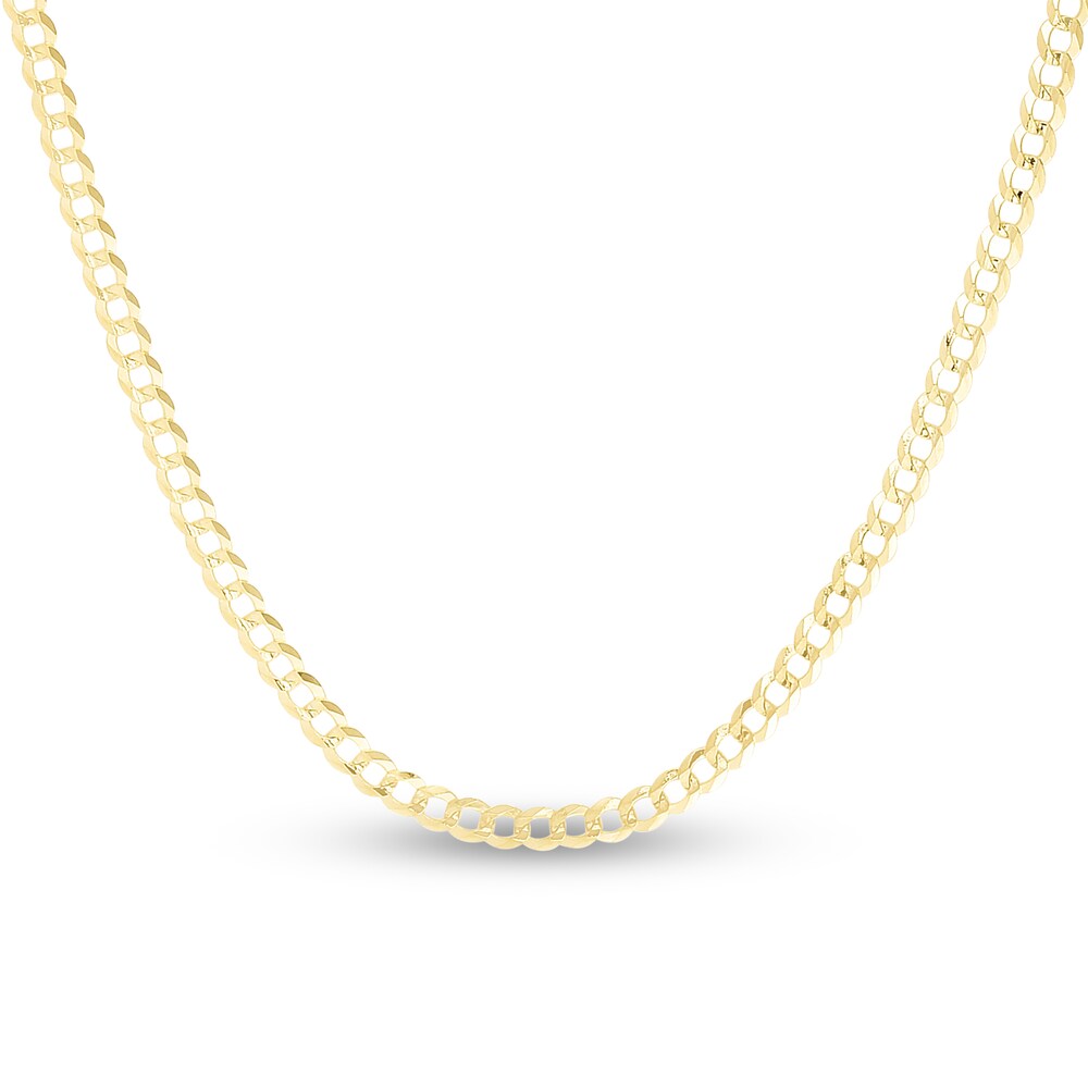 Curb Chain Necklace 14K Yellow Gold 24" JooDxnQP