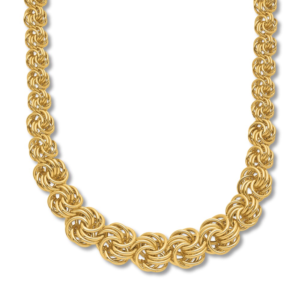 Graduating Link Necklace 14K Yellow Gold 16" JqtfyaSu