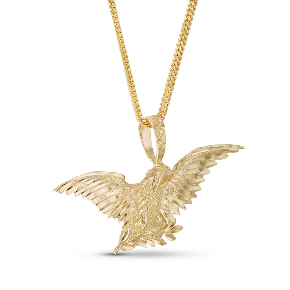 Men\'s Eagle Chain Necklace 10K Yellow Gold K0wotJvI