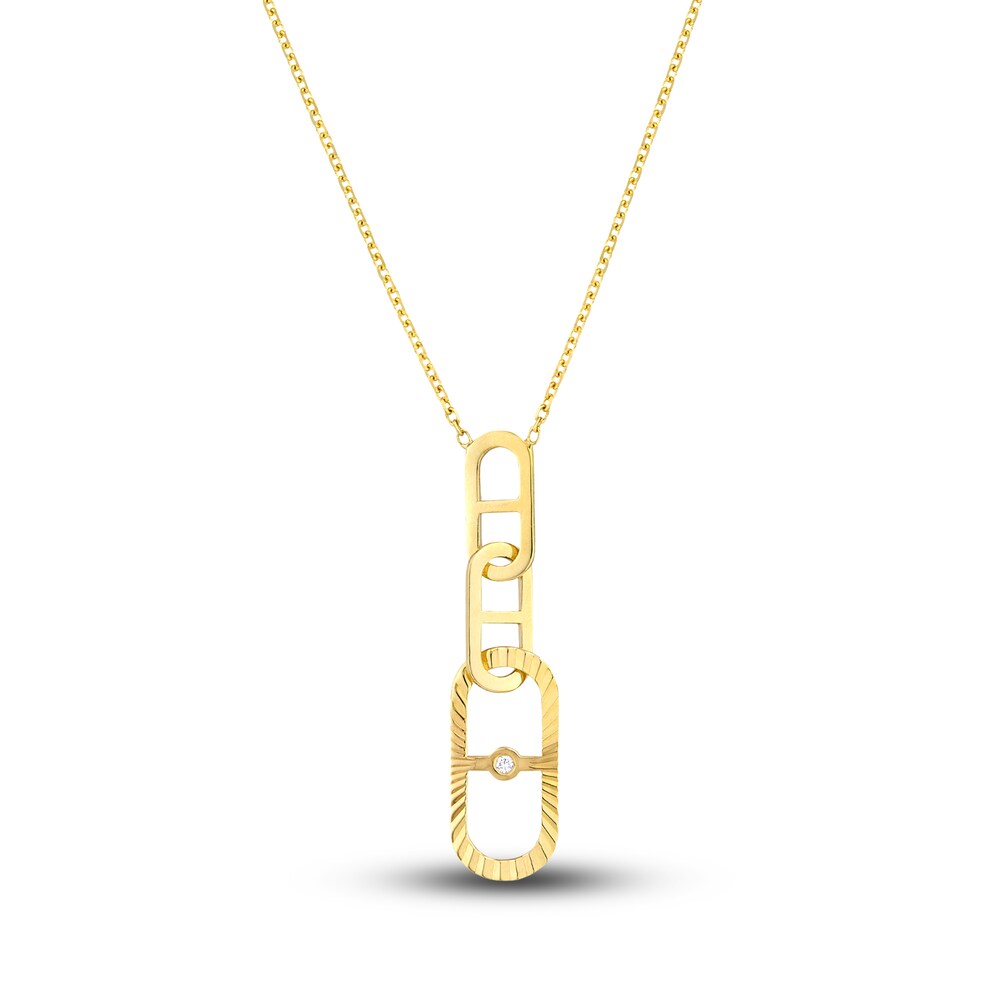 Mariner Link Chain Diamond Accent 14K Yellow Gold 18" K34aoxol