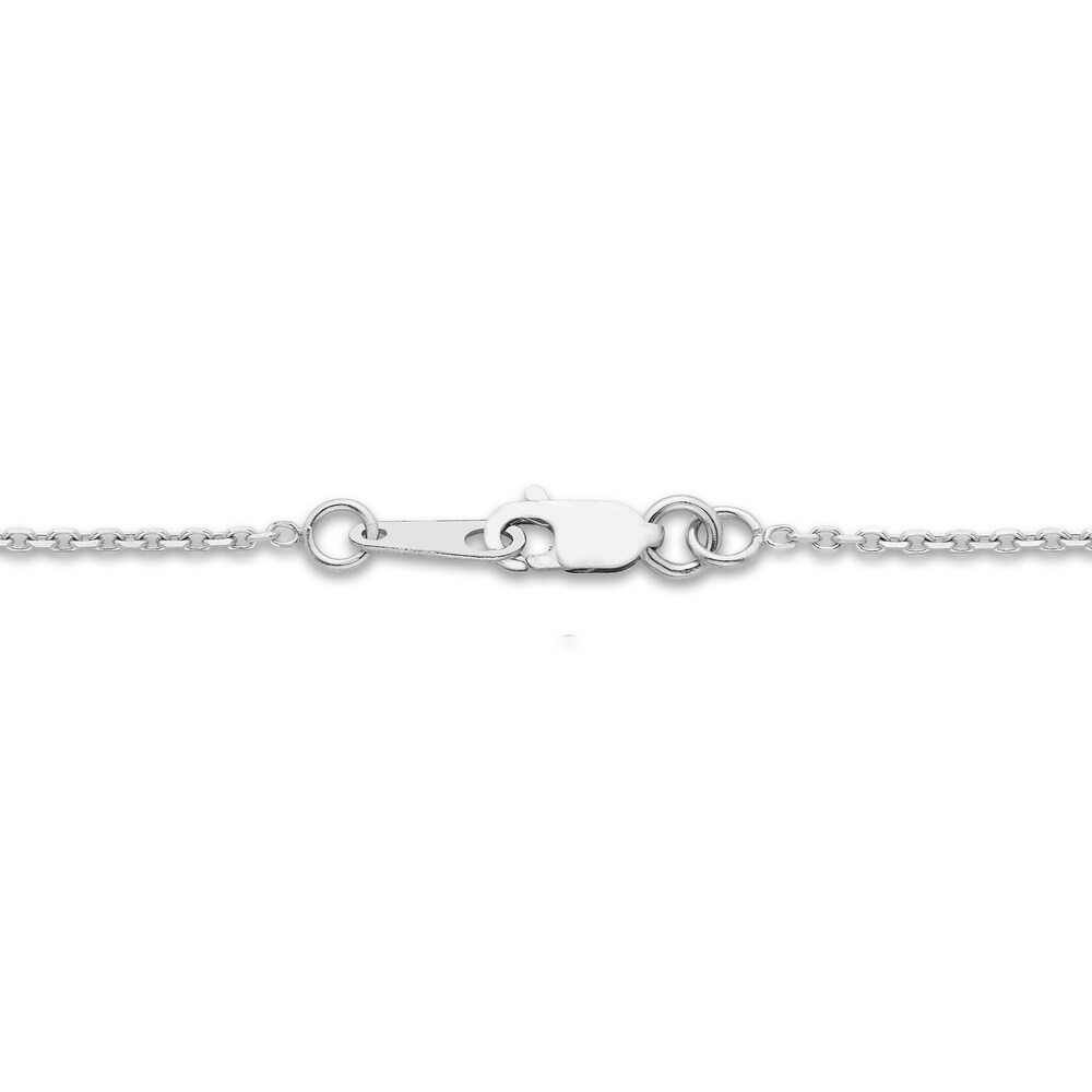 Diamond Letter T Pendant Necklace 1/10 ct tw Round 10K White Gold K6tVW4FW