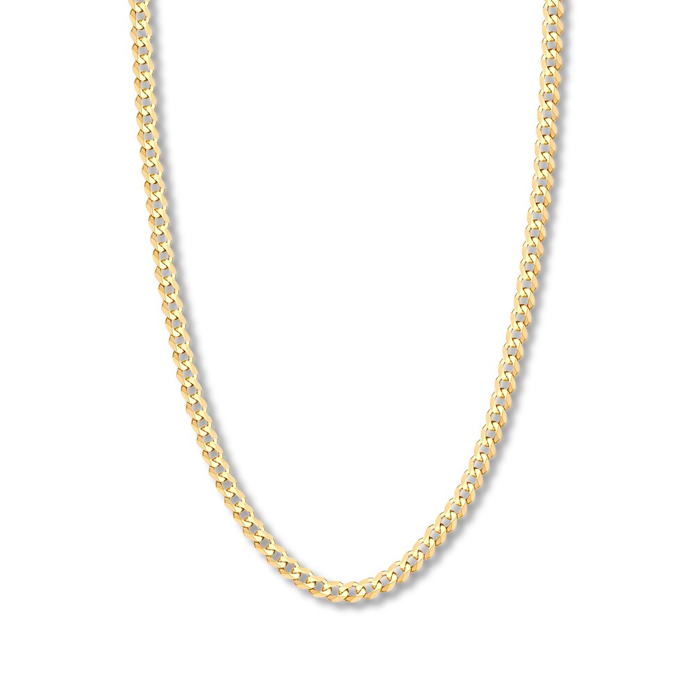 24" Curb Chain 14K Yellow Gold Appx. 6.7mm KEeHLtPW