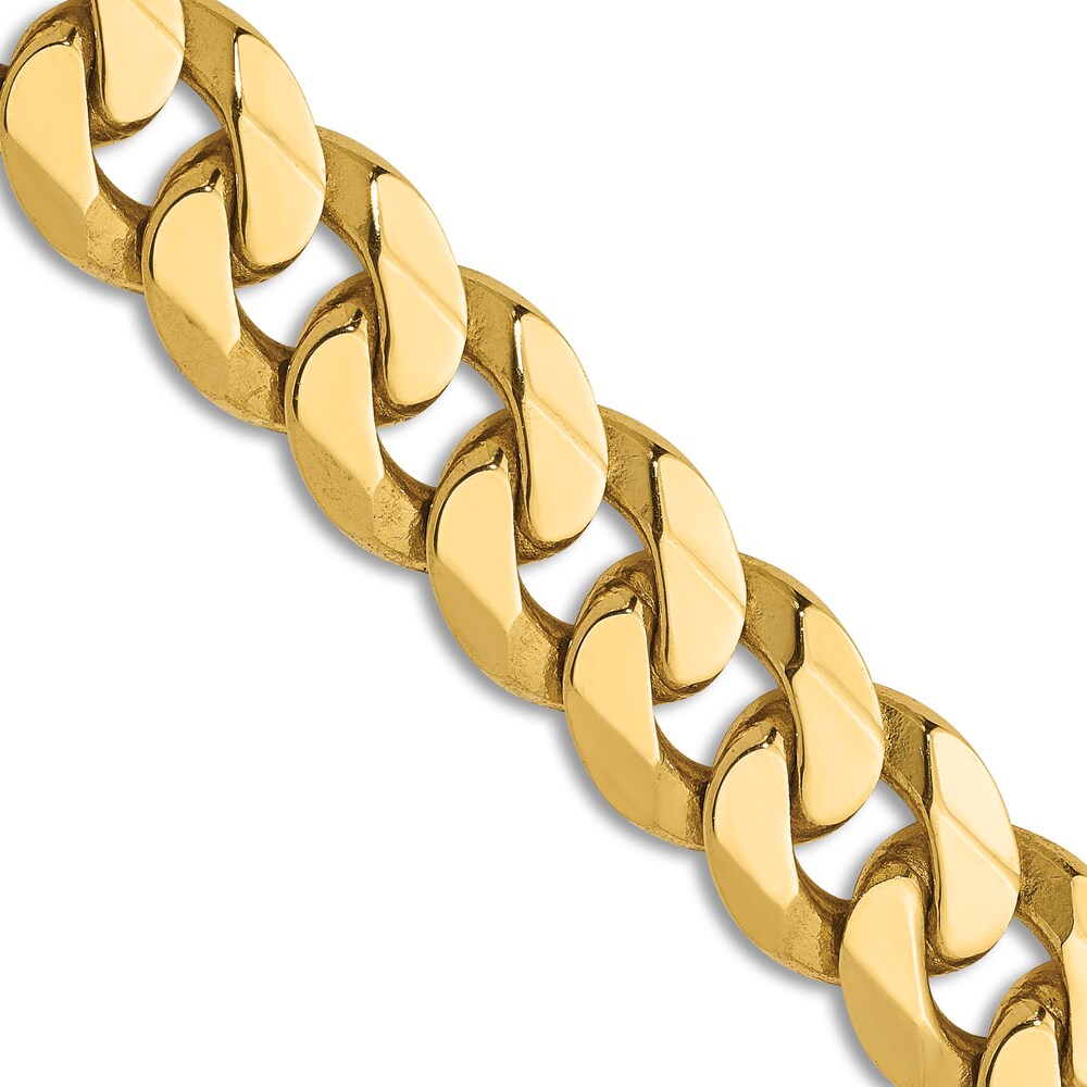 Men's Curb Chain Necklace 14K Yellow Gold 22" 9.5mm KJsbIdfb