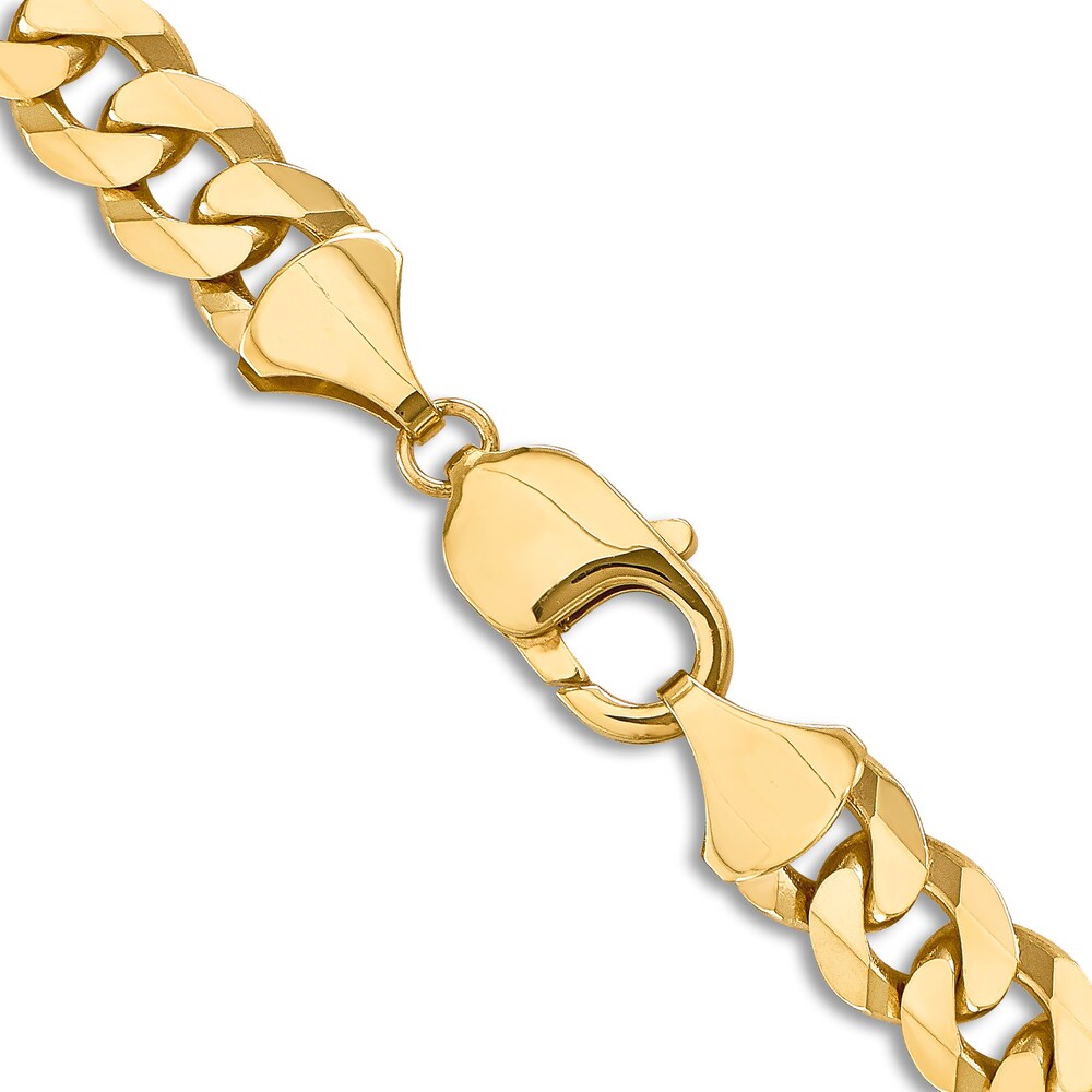 Men\'s Curb Chain Necklace 14K Yellow Gold 22\" 9.5mm KJsbIdfb