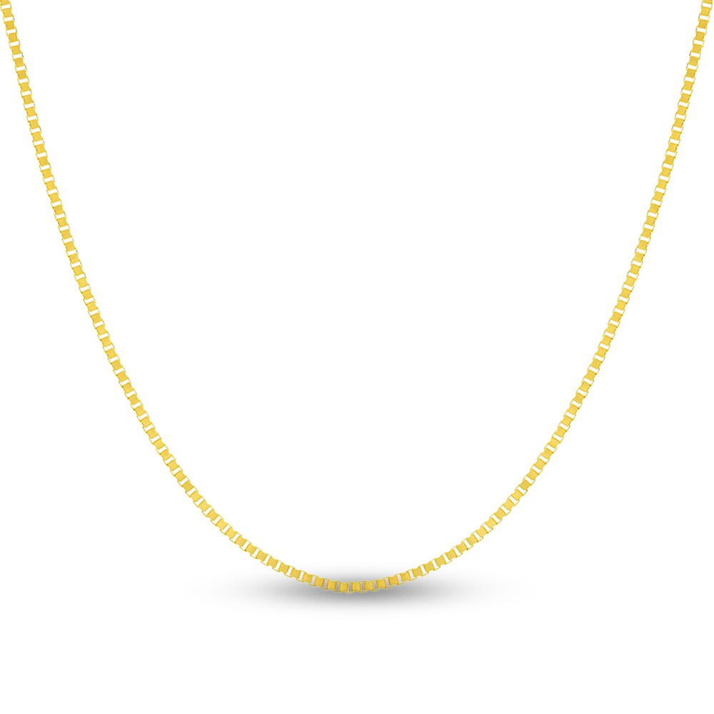Box Chain Necklace 14K Yellow Gold 18" KMD3sFzy