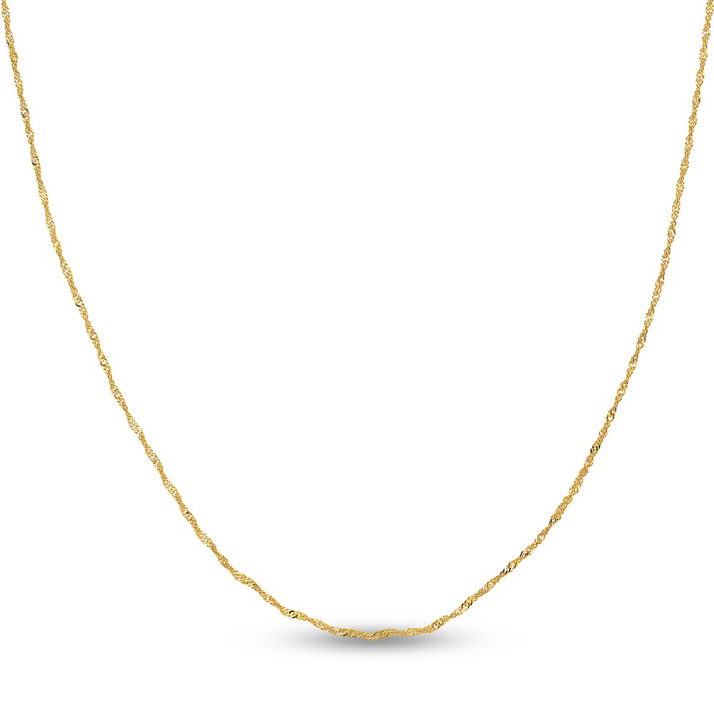 Singapore Chain Necklace 14K Yellow Gold 16" KN4kYTyS
