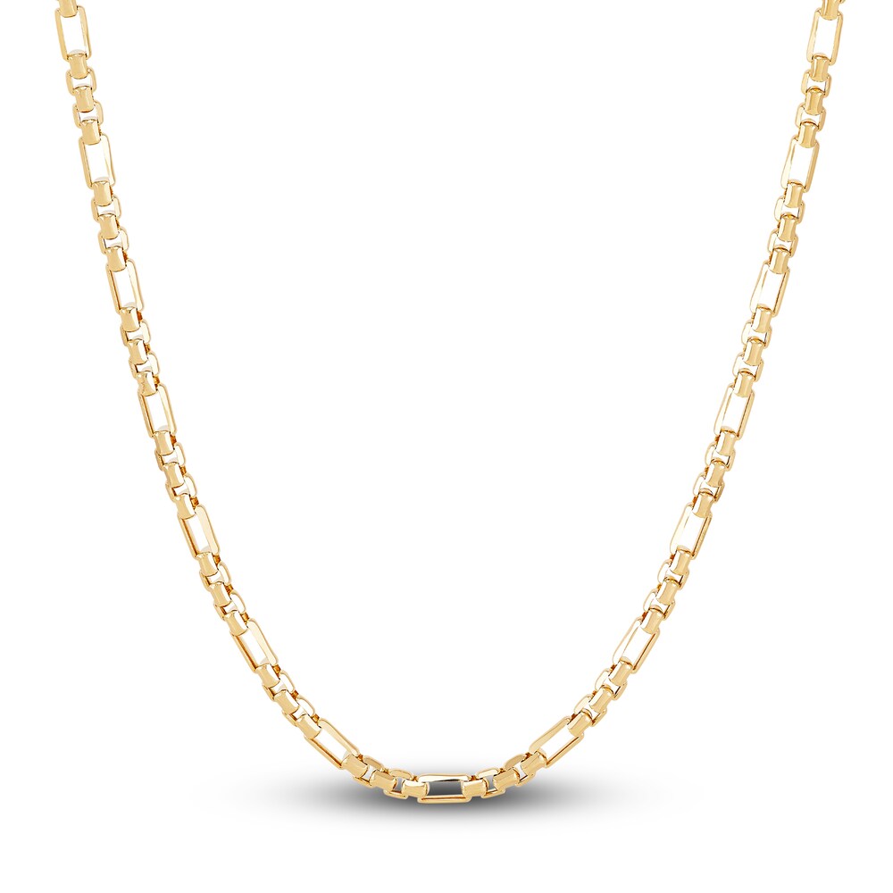 Italia D\'Oro Men\'s Round Box Chain Necklace 14K Yellow Gold 20\" Kf9t8Hlq