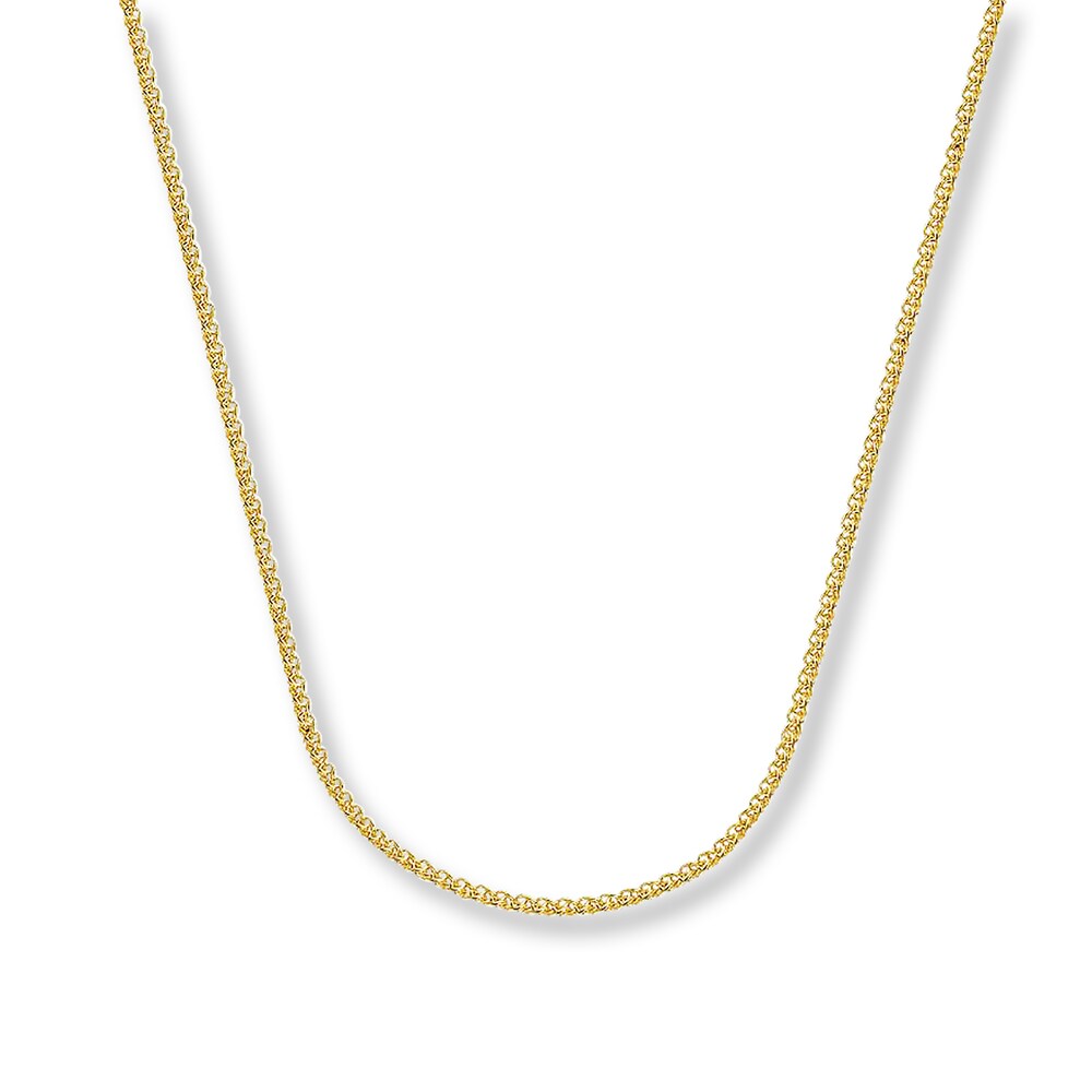 Wheat Chain Necklace 14K Yellow Gold 20" Length KicnEo3c