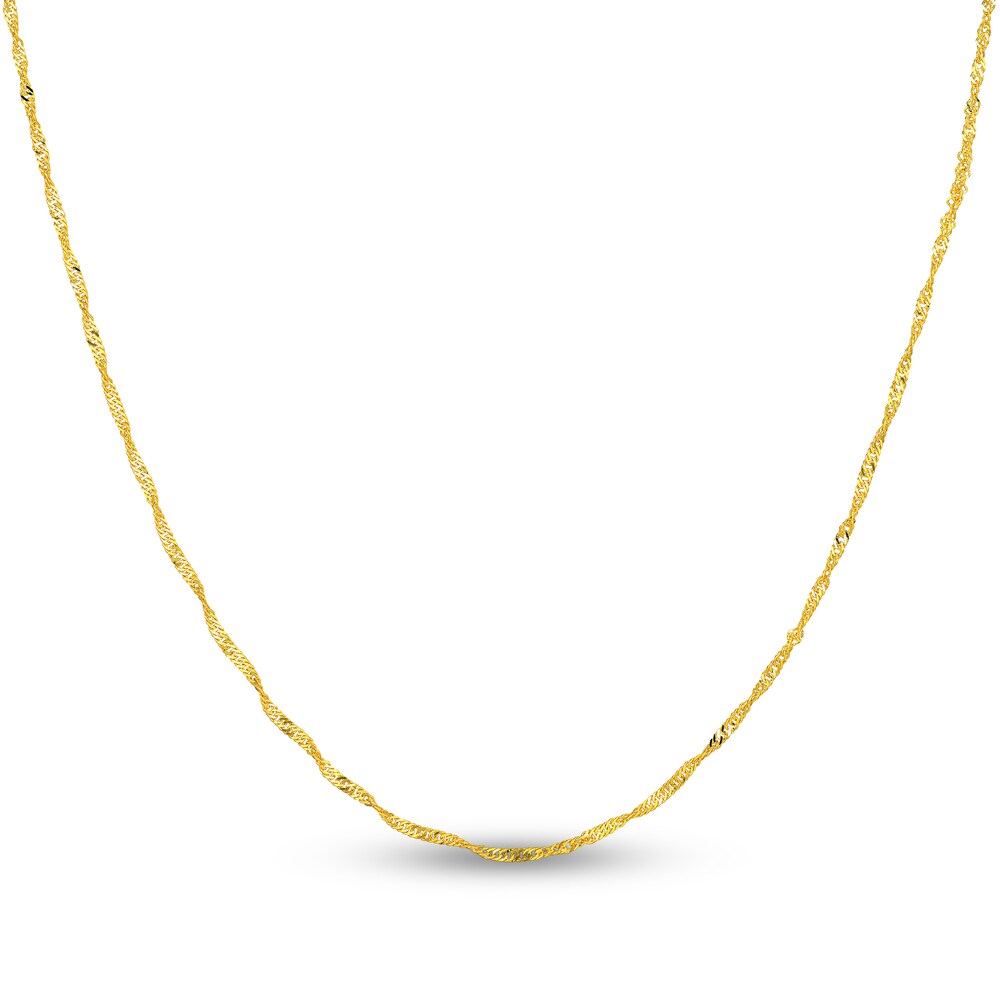 Singapore Chain Necklace 14K Yellow Gold 16" KjGQoWKc