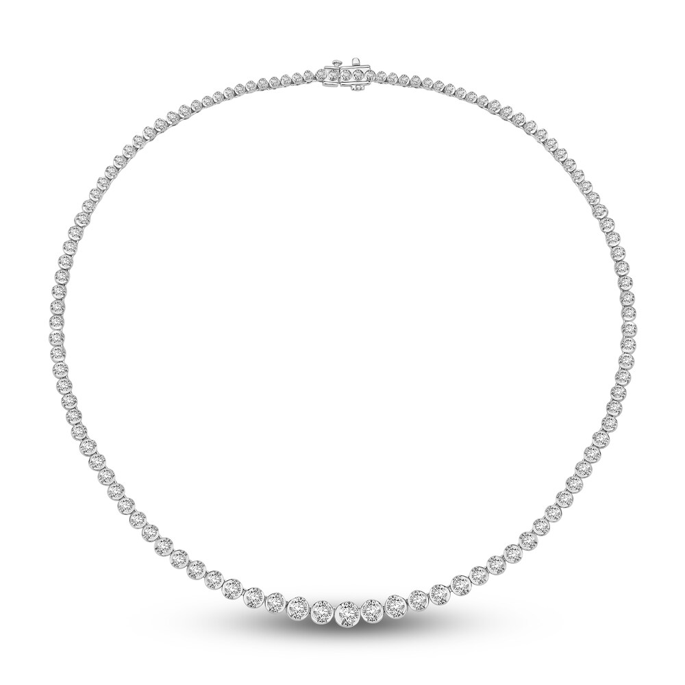 Diamond Necklace 10 ct tw Round 14K White Gold Km0Ak2qW