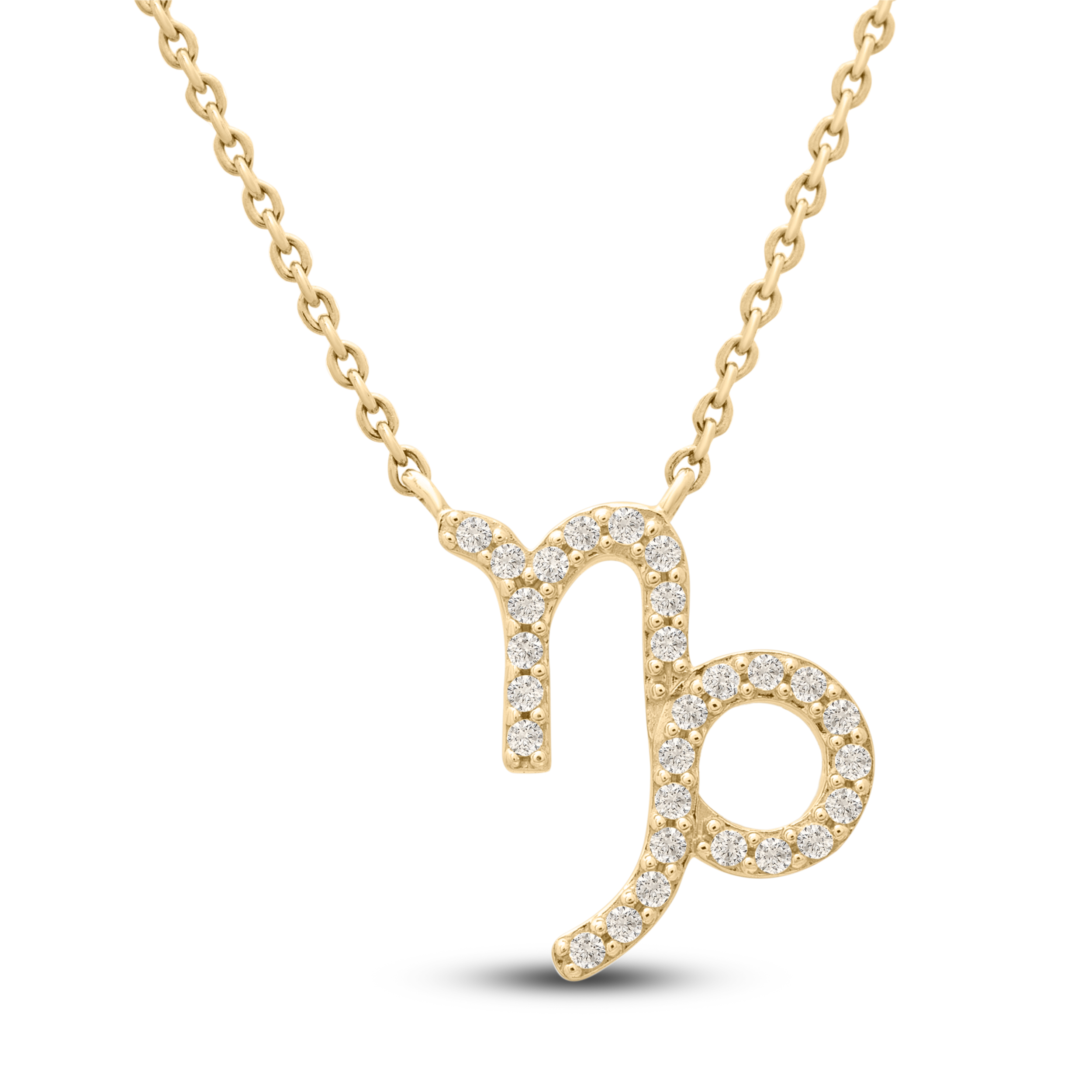 Diamond Capricorn Necklace 1/10 ct tw 10K Yellow Gold KmlgYt6U