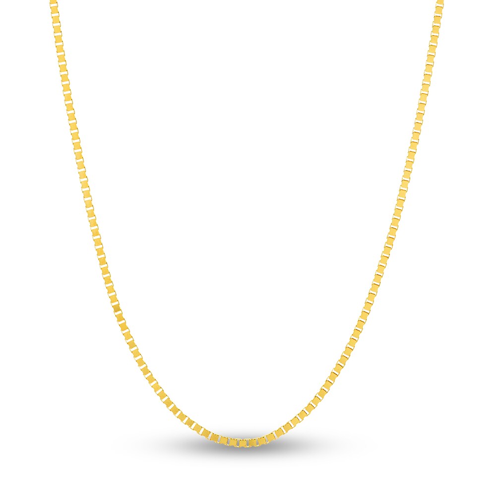 Box Chain Necklace 14K Yellow Gold .96mm KrlvFlg8