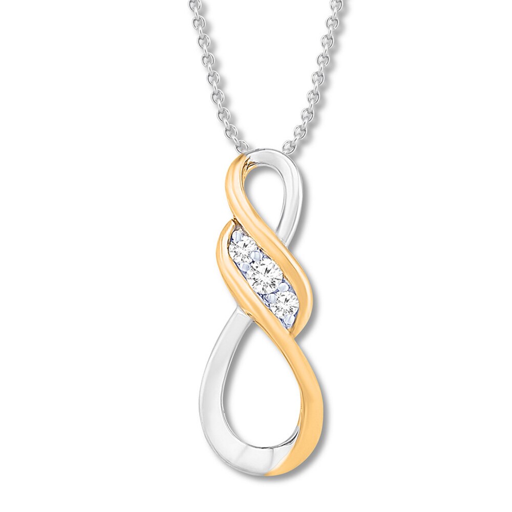 Diamond Infinity Necklace 1/10 ct tw Sterling Silver/10K Gold KsILX46C